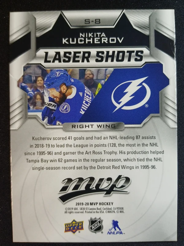 2019/2020 Upper Deck MVP Laser Shots S-8 Nikita Kucherov Inzert - Image 2