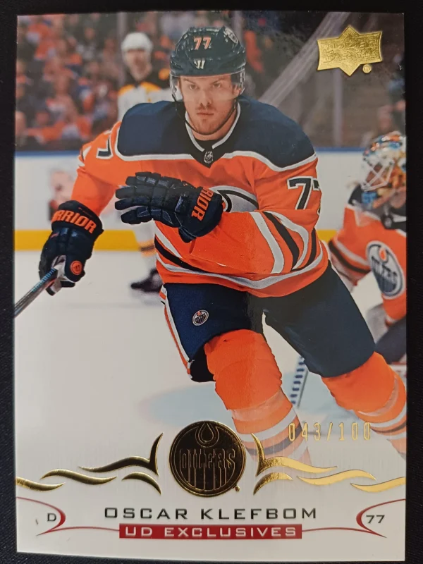 2018/2019 Upper Deck Series 1 Base Exclusives 71 Oscar Klefbom Paralel 043/100