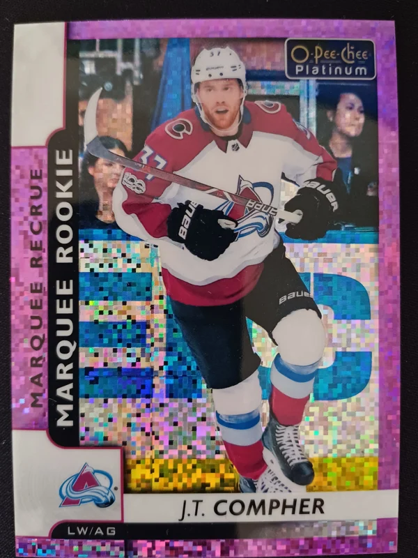 2017/2018 Upper Deck OPC Platinum Violet Pixels Marquee Rookie 179 J.T. Compher Paralel