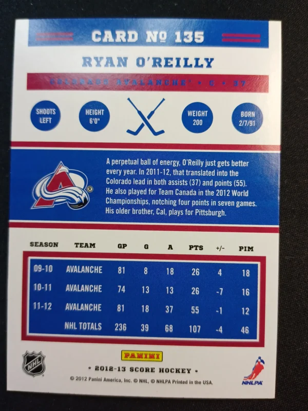 2012/2013 Panini Score Gold 135 Ryan o‘Reilly Paralel - Image 2