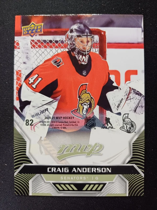 2020/2021 Upper Deck MVP Puzzle Back - Pettersson 82 Craig Anderson Inzert