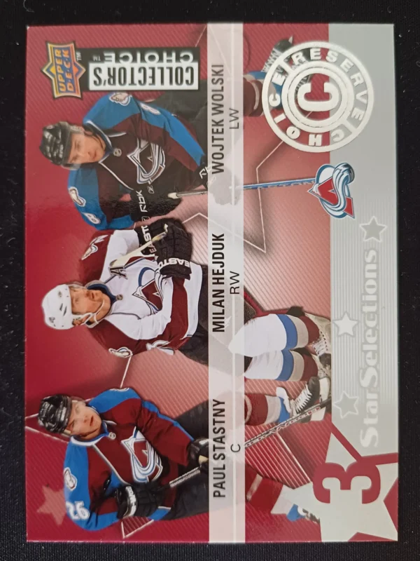 2009/2010 Upper Deck Collectors Choice Three Star Selection Choice Reserve 208 Milan Hejduk | Paul Stastny | Wojtek Wolski Paralel