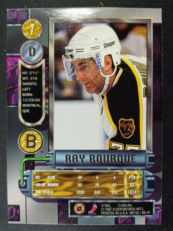 1996/1997 Fleer Metal Universe Base 7 Ray Bourque - Image 2