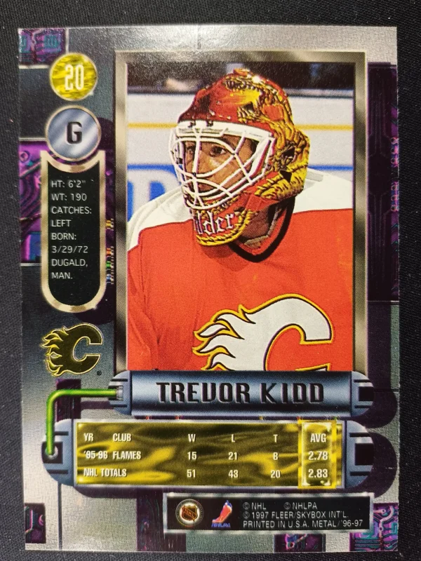 1996/1997 Fleer Metal Universe Base 20 Trevor Kidd - Image 2