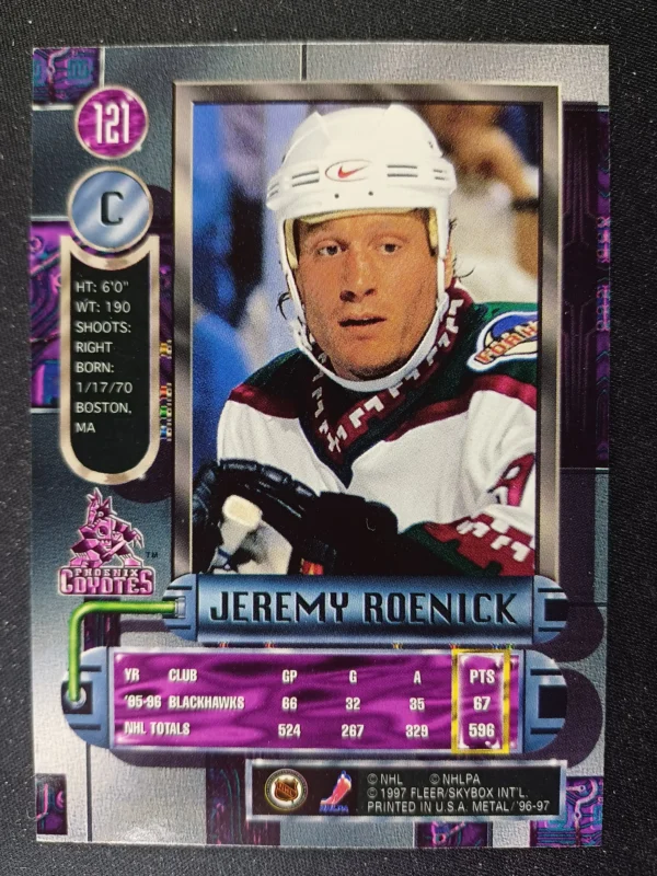 1996/1997 Fleer Metal Universe Base 121 Jeremy Roenick - Image 2