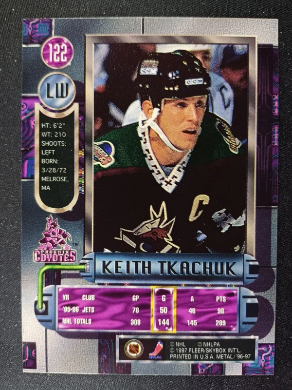 1996/1997 Fleer Metal Universe Base 122 Keith Tkachuk - Image 2