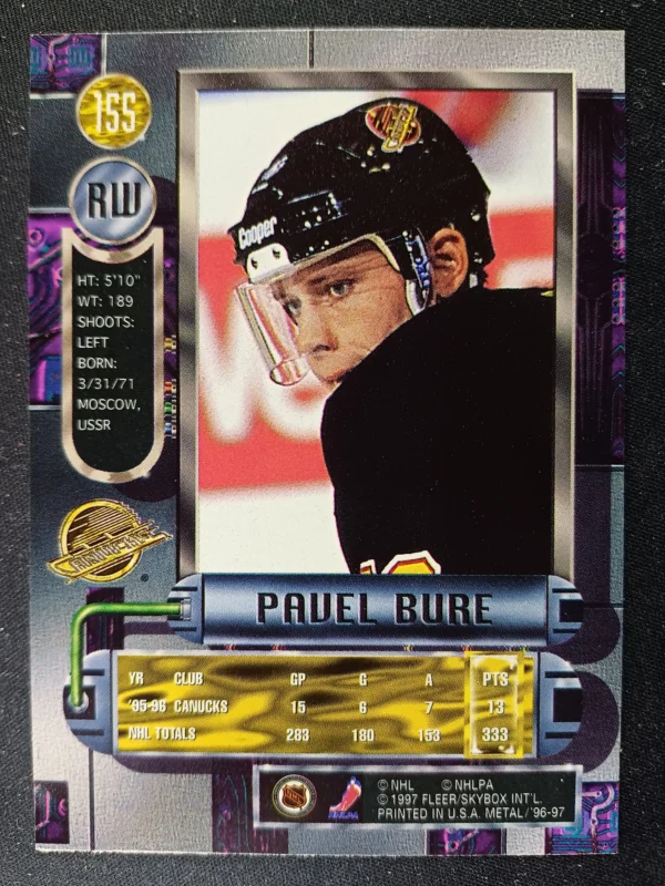 1996/1997 Fleer Metal Universe Base 155 Pavel Bure - Image 2