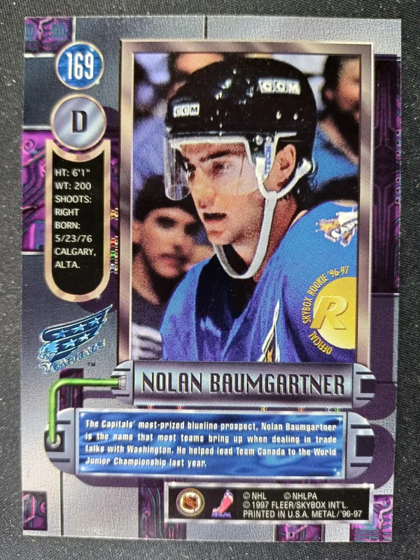 1996/1997 Fleer Metal Universe Base 169 Nolan Baumgartner - Image 2