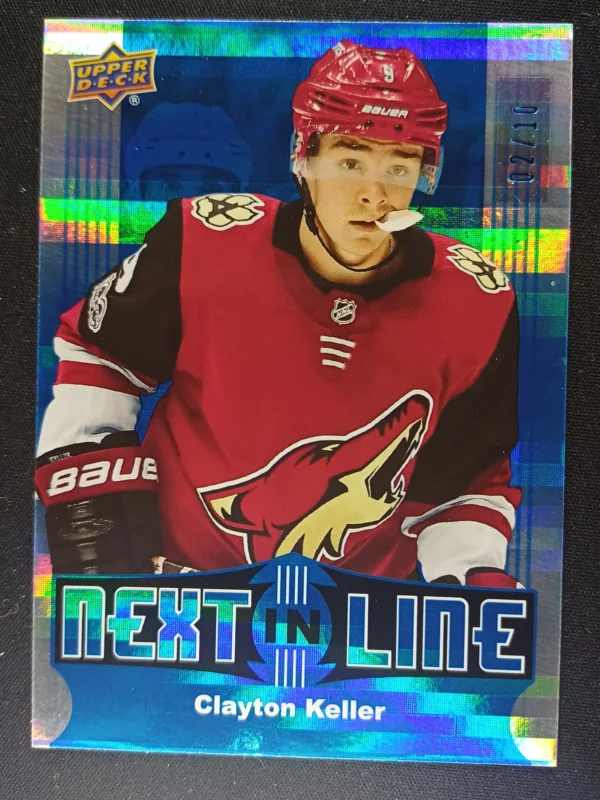 2017/2018 Upper Deck Overtime Next in Line Blue NL-19 Clayton Keller Inzert 02/10