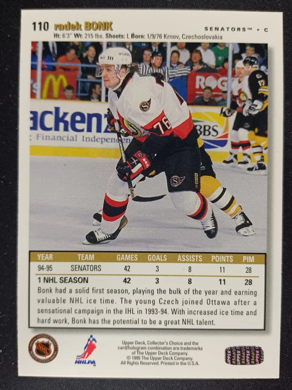 1995/1996 Upper Deck Collectors Choice Base 110 Radek Bonk - Image 2