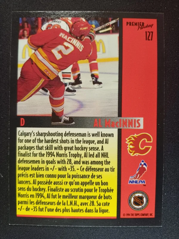 1994/1995 Topps OPC Premier Base 127 Al MacInnis - Image 2