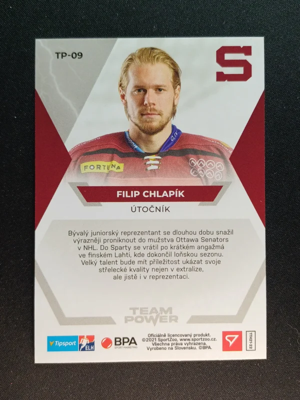 2021/2022 Sportzoo Serie 1 Team Power TP-09 Filip Chlapik Inzert - Image 2