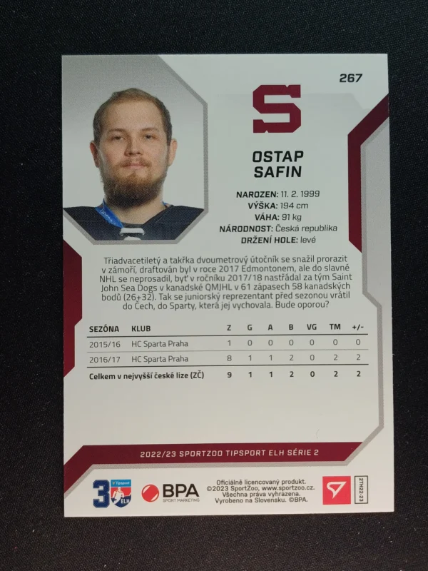 2022/2023 Sportzoo Serie 2 Base 267 Ostap Safin - Image 2