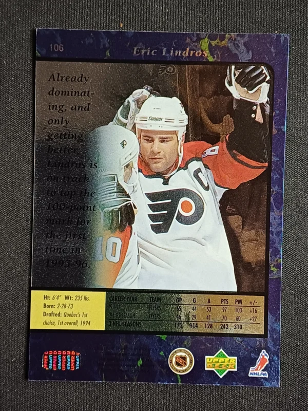 1995/1996 Upper Deck SP Base 106 Eric Lindros - Image 2