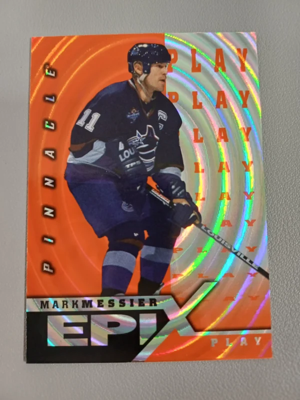 1997/1998 Pinnacle Epix Orange Play E12 Mark Messier Inzert