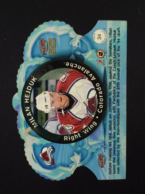 1998/1999 Pacific Crown Royale Base 34 Milan Hejduk - Image 2