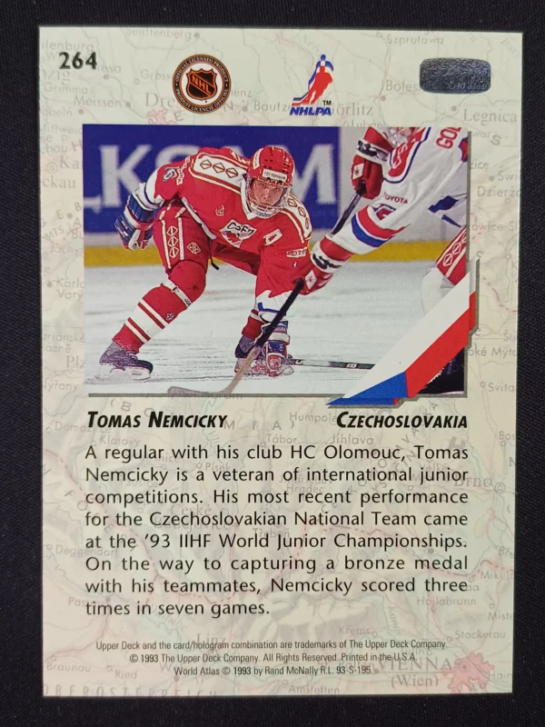 1993/1994 Upper Deck Series 1 Base 264 Tomas nemcicky - Image 2