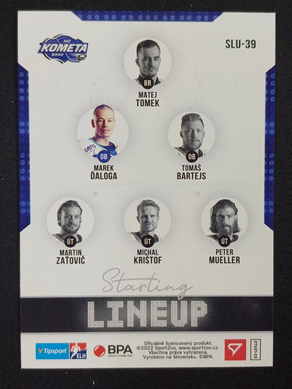 2021/2022 Sportzoo Serie 2 Starting Lineup SLU-39 Marek Ďaloga Inzert - Image 2