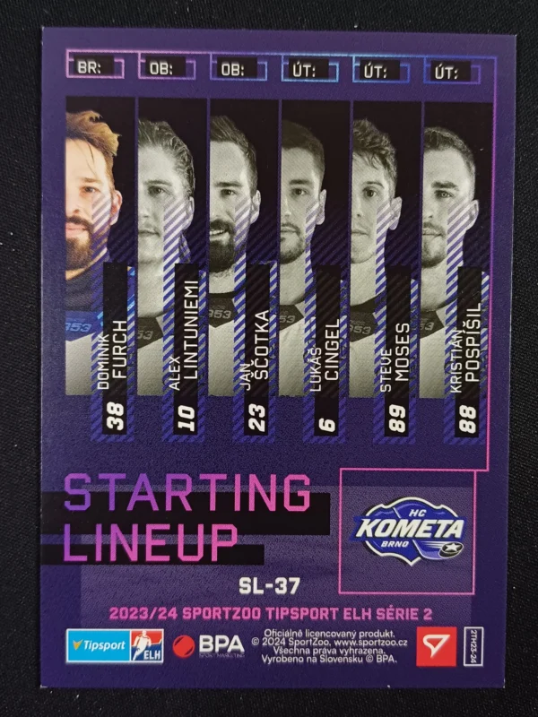 2023/2024 Sportzoo Serie 2 Starting Lineup SL-37 Dominik Furch Inzert - Image 2