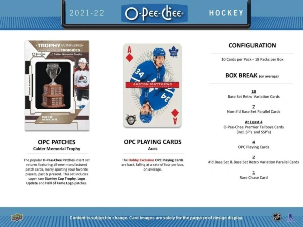 2021/22 Upper Deck O-Pee-Chee Hockey Hobby balíček - Image 3