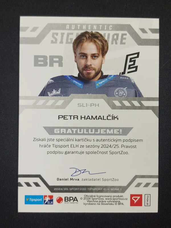 2024/2025 Sportzoo Serie 1 Authentic Signature SL1-PH Petr Hamalčík AUTO 90/99 - Image 2