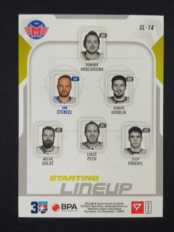 2022/2023 Sportzoo Serie 2 Starting Lineup SL-14 Jan Štencel Inzert - Image 2