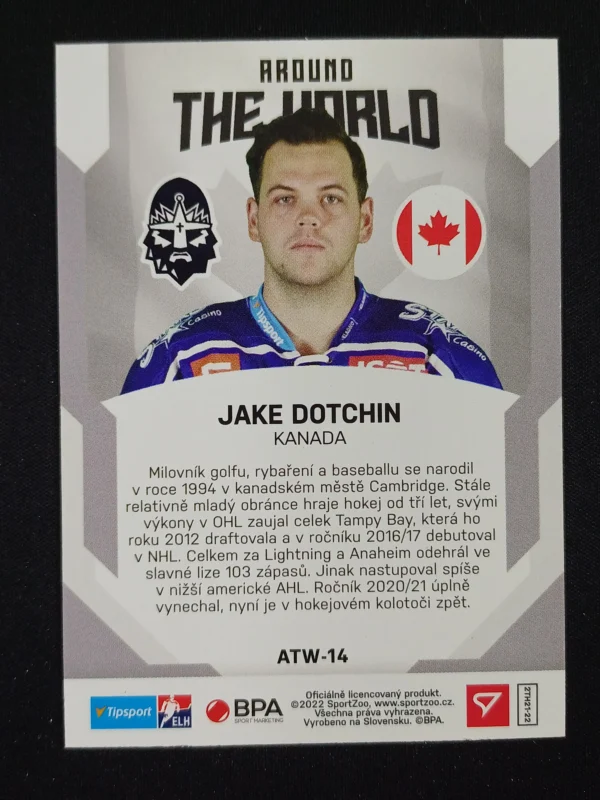 2021/2022 Sportzoo Serie 1 Around the World ATW-14 Jake Dotchin Inzert - Image 2