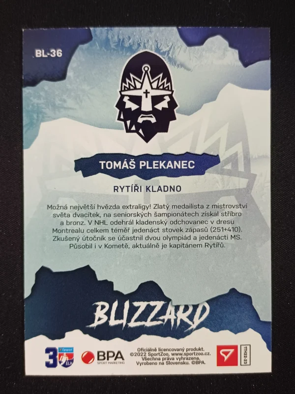 2021/2022 Sportzoo Serie 2 Blizzard BL-36 Tomáš Plekanec Inzert - Image 2