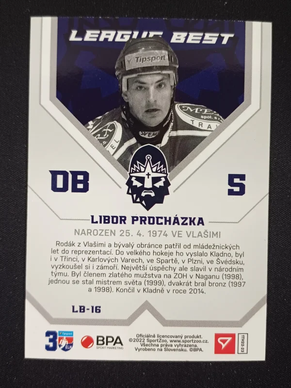 2021/2022 Sportzoo Serie 1 League Best LB-16 Libor Procházka Inzert - Image 2